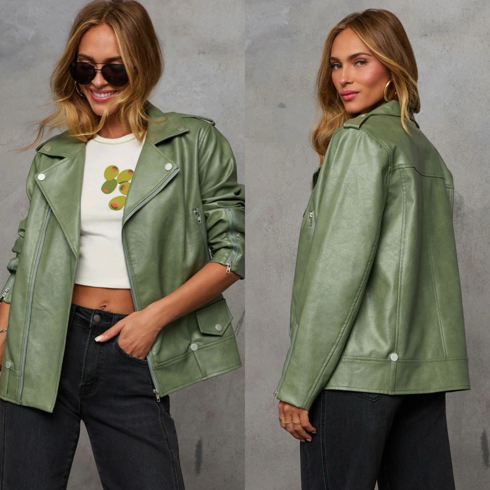 Cool Feeling Leather Moto Jacket